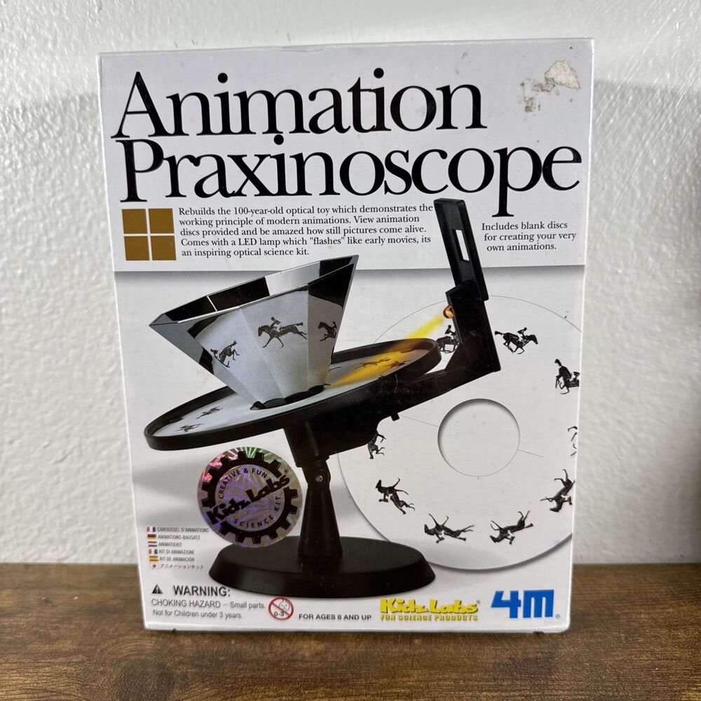 Animation Praxinoscope by Kidzlabs 4M Optical Toy Kit - NEW Sealed